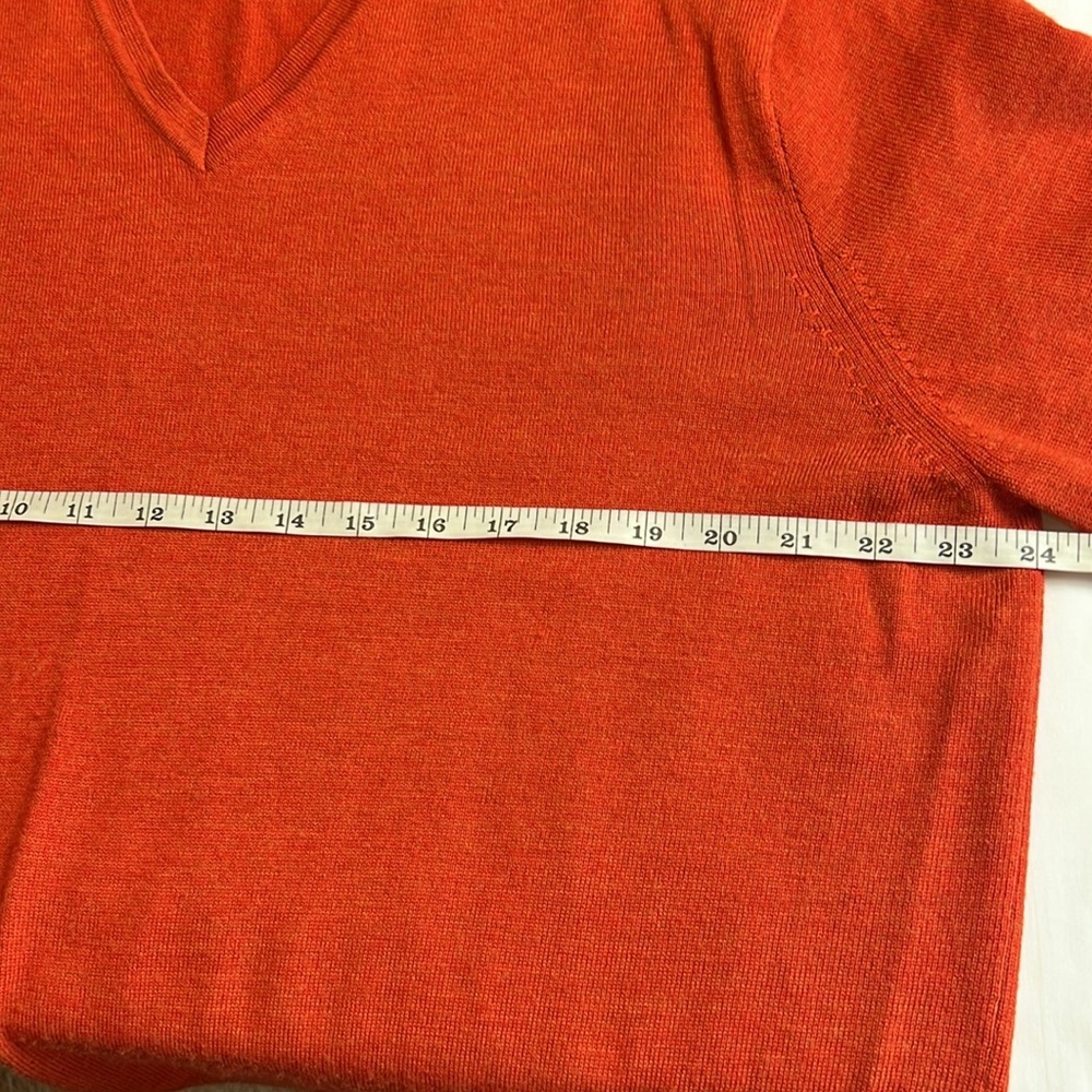J Crew V-neck Italian Morano Wool Sweater SZ XL - Picture 4 of 8